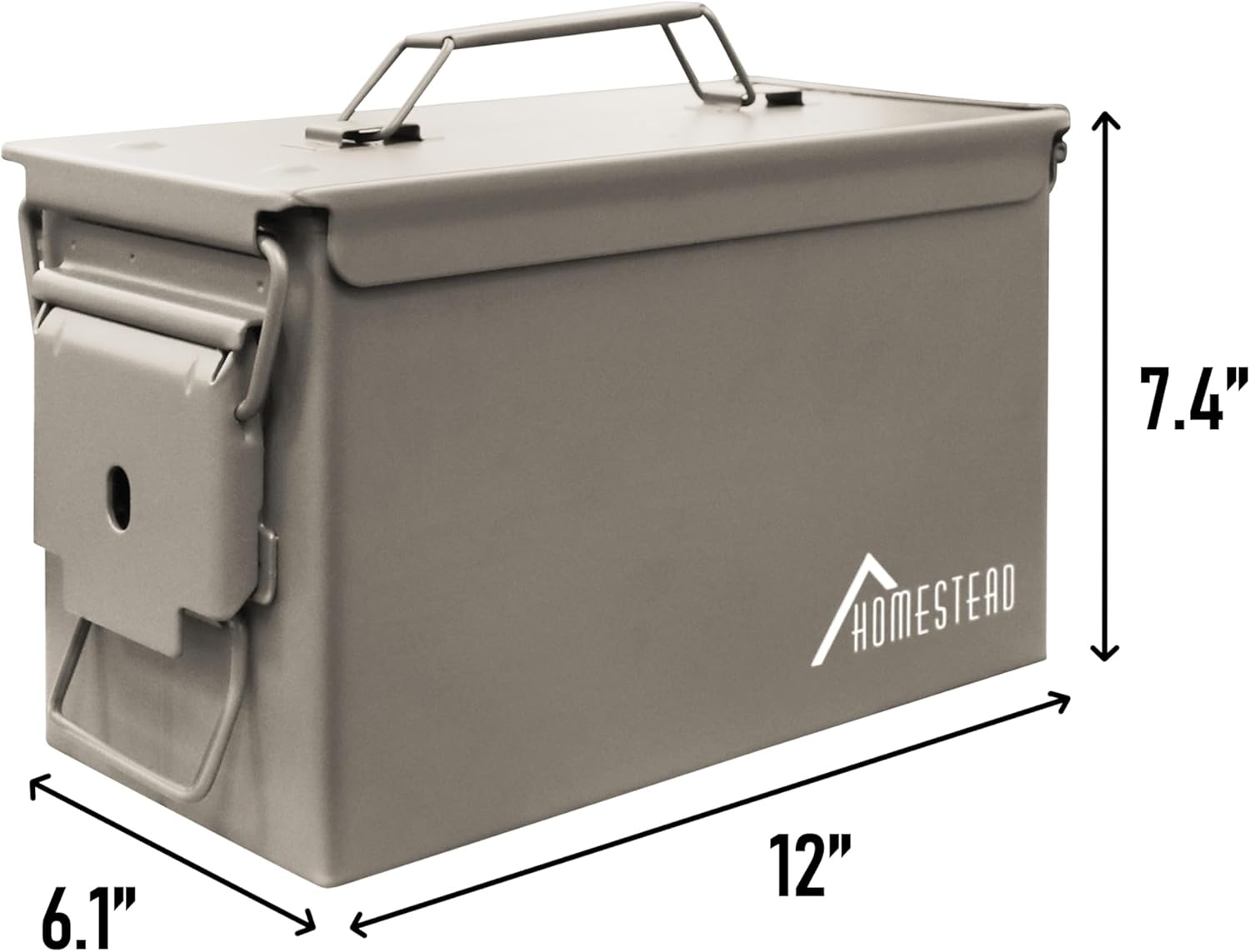 image:imageHOMESTEAD 50 Cal Metal Ammo Can 4 Pack M2A1 Military Steel Ammo Storage Box Airtight and WaterResistant Ammunition Dark Brown ColorDark Brown
