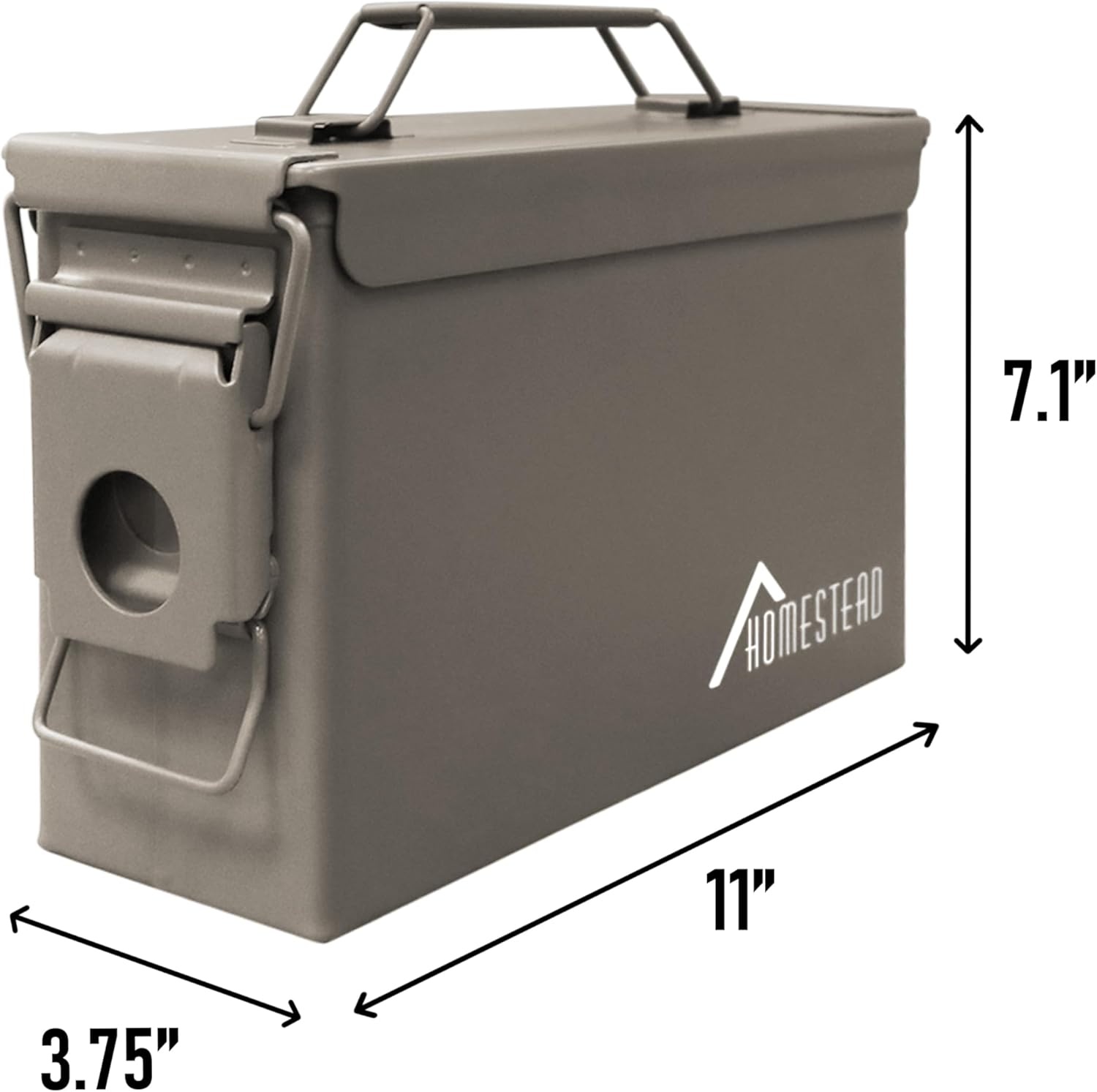image:imageHOMESTEAD 50 Cal Metal Ammo Can 4 Pack M2A1 Military Steel Ammo Storage Box Airtight and WaterResistant Ammunition Dark Brown ColorDark Brown