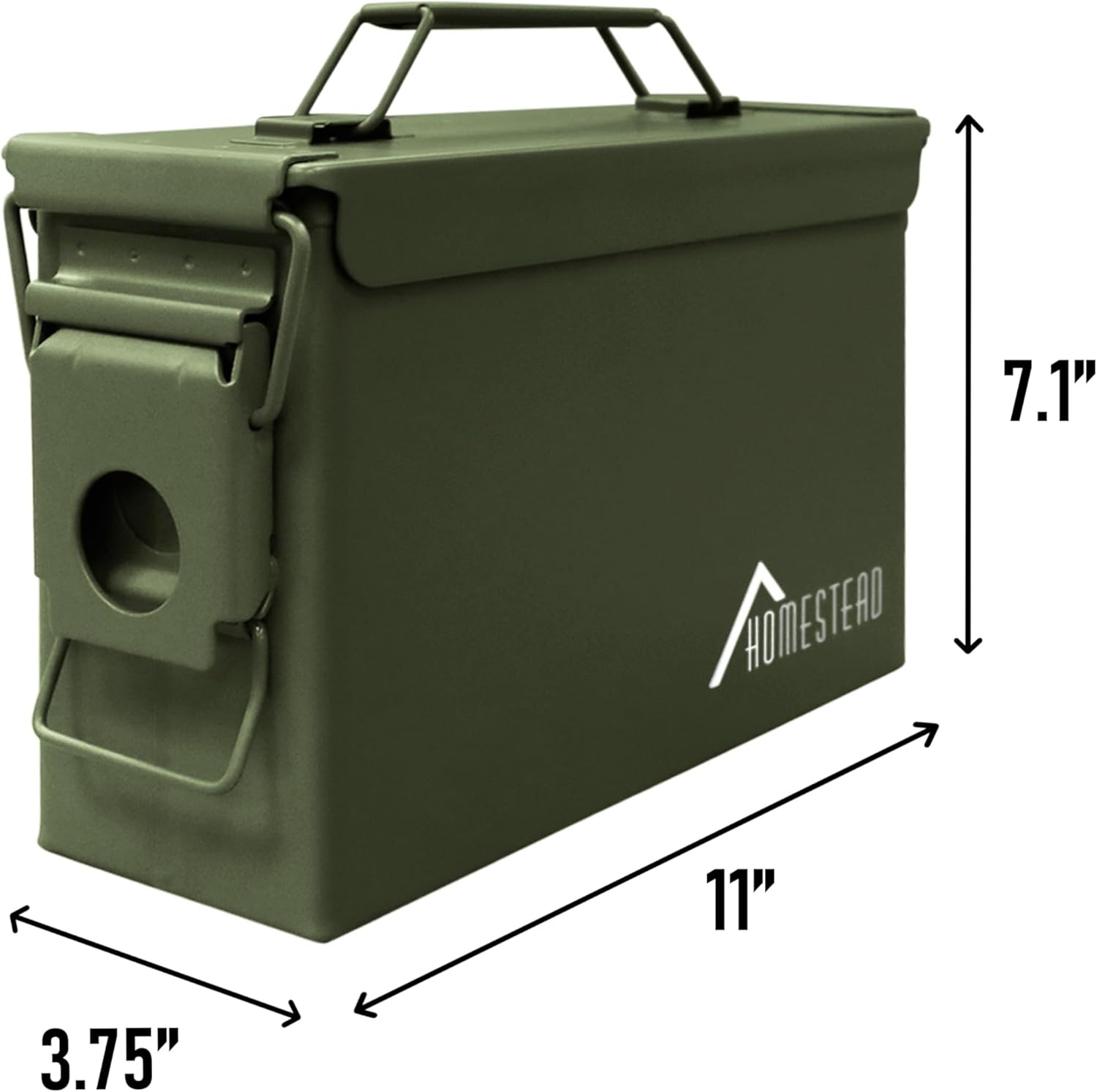 image:imageHOMESTEAD 50 Cal Metal Ammo Can 4 Pack M2A1 Military Steel Ammo Storage Box Airtight and WaterResistant Ammunition Dark Brown ColorGreen