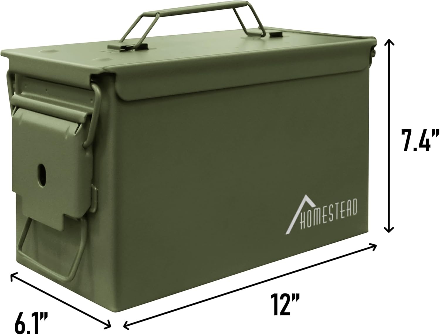 image:imageHOMESTEAD 50 Cal Metal Ammo Can 4 Pack M2A1 Military Steel Ammo Storage Box Airtight and WaterResistant Ammunition Dark Brown ColorGreen