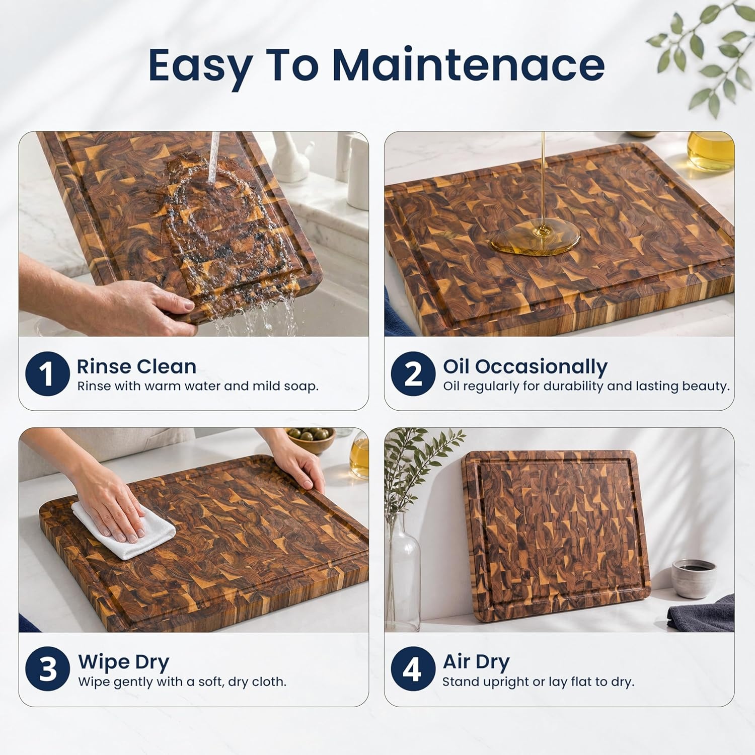 image:imageHOMESTEAD End Grain Acacia Wood Cutting Board for Kitchen 18x14x125 in Large Butcher Block Chopping Board for Meat Vegetables with Juice Groove Sorting Compartments Handles KnifeFriendly SurfaceEnd Grain