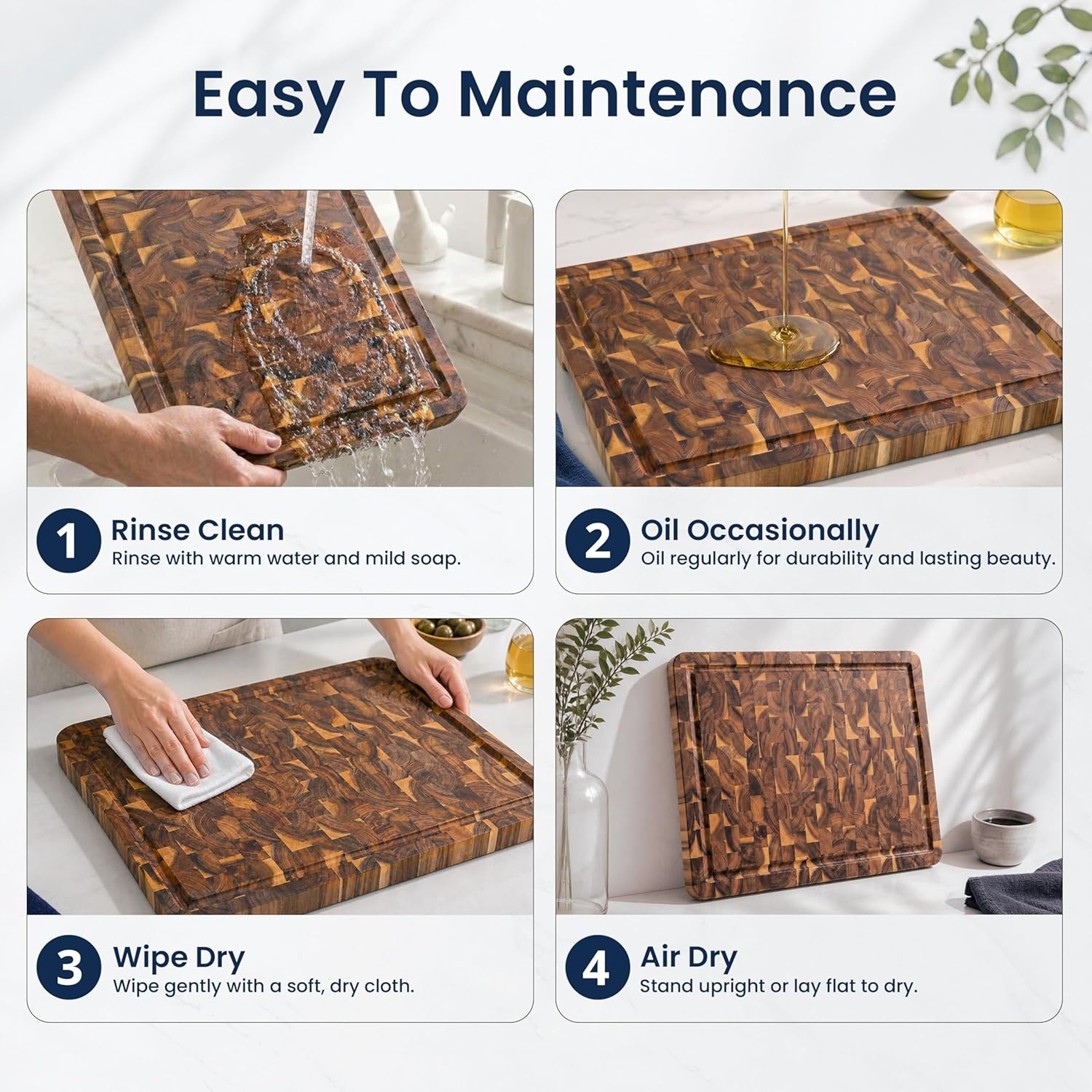 image:imageHOMESTEAD End Grain Acacia Wood Cutting Board for Kitchen 18x14x125 in Large Butcher Block Chopping Board for Meat Vegetables with Juice Groove Sorting Compartments Handles KnifeFriendly SurfaceNatural