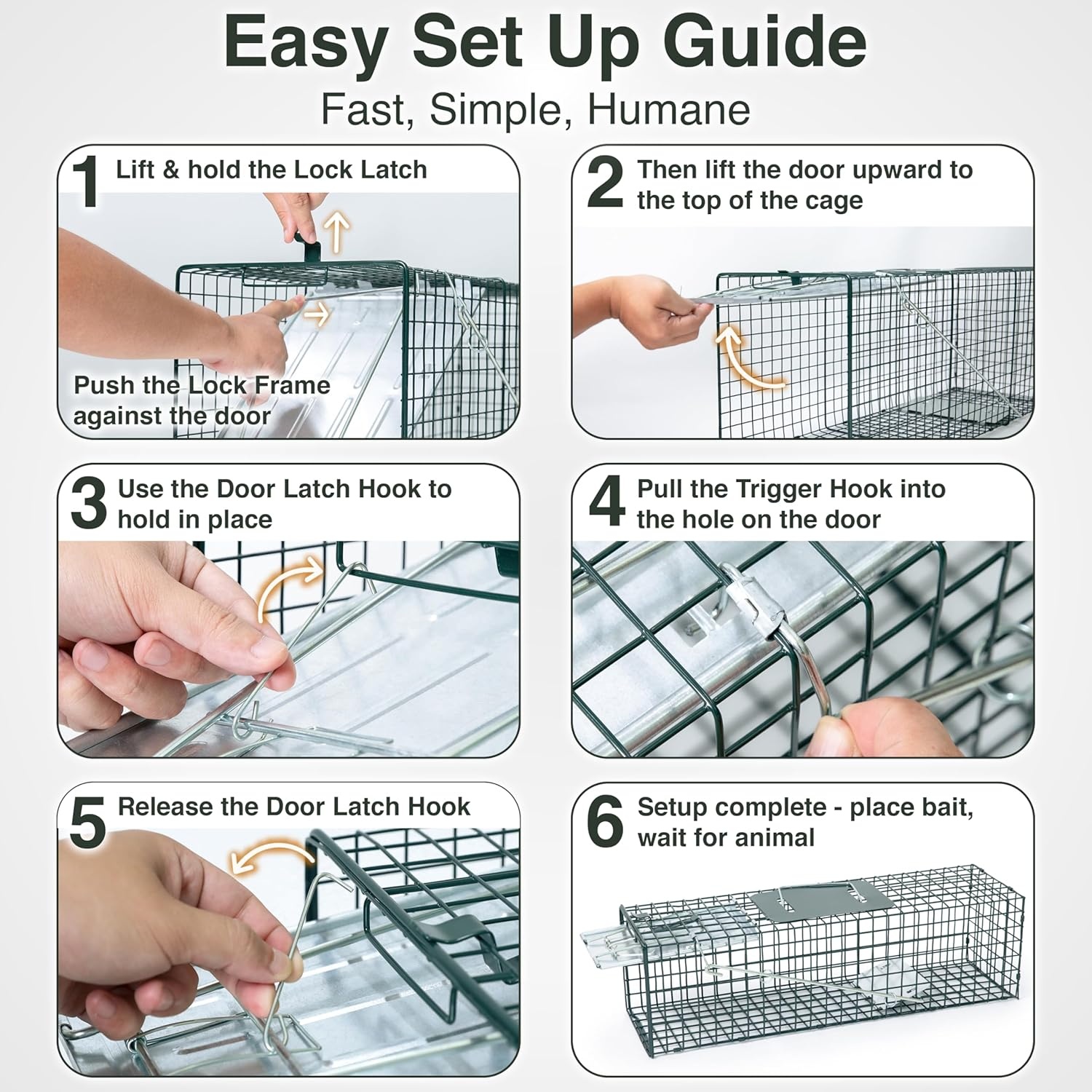 image:imageHOMESTEAD Heavy Duty Live Trap Professional Style OneDoor Live Animal Traps for Rabbit Squirrel Possum Skunk Kitten Mink Small24 inch