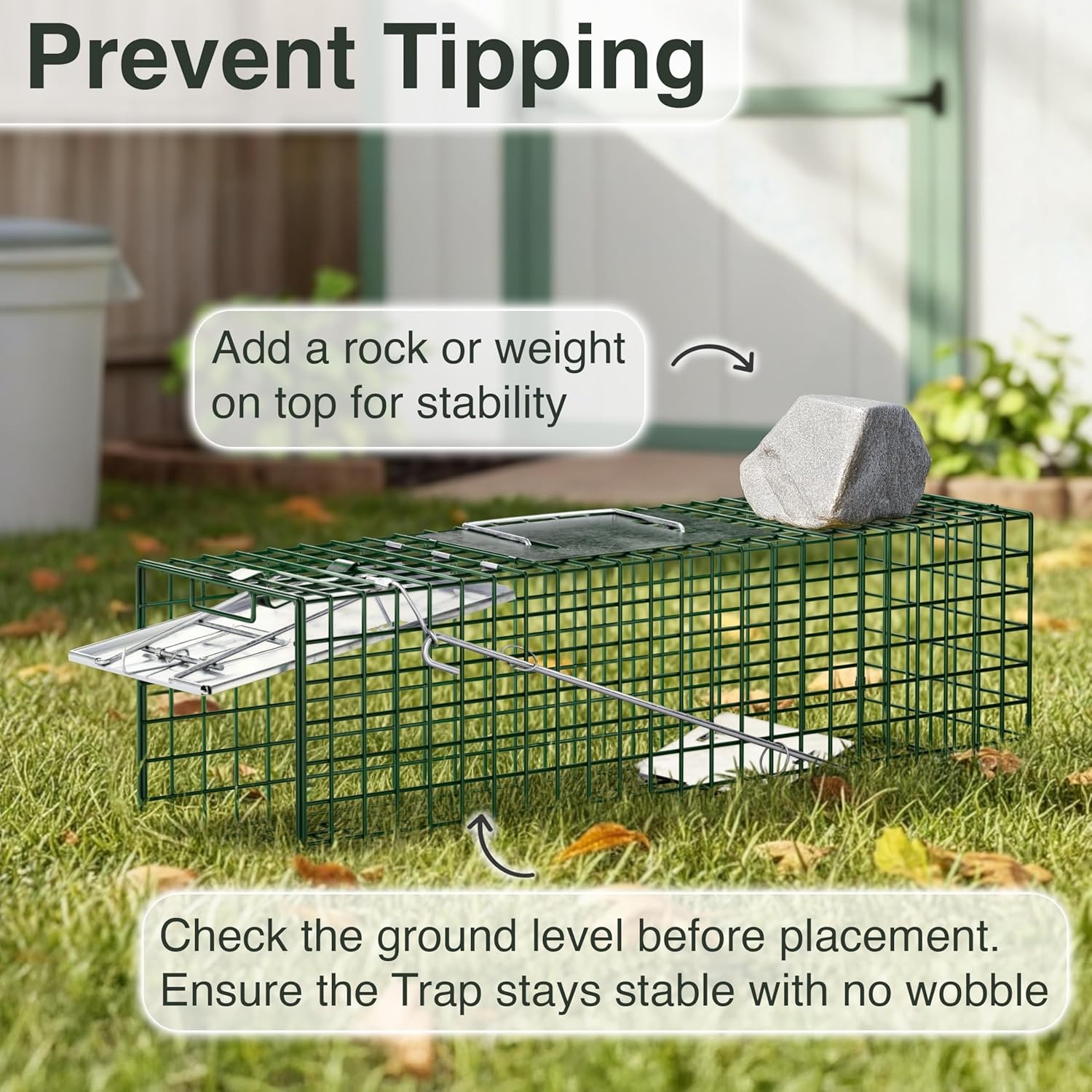 image:imageHOMESTEAD Heavy Duty Live Trap Professional Style OneDoor Live Animal Traps for Rabbit Squirrel Possum Skunk Kitten Mink Small24 inch