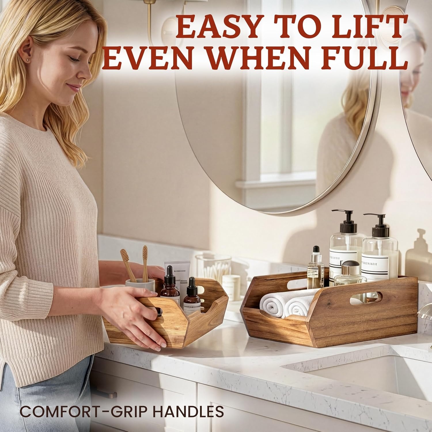 image:imageHOMESTEAD Stackable Solid Wood Storage Bins for Pantry amp Countertop Ventilated Potato and Onion Organizer with Handles Wooden Produce Storage Containers NaturalNatural
