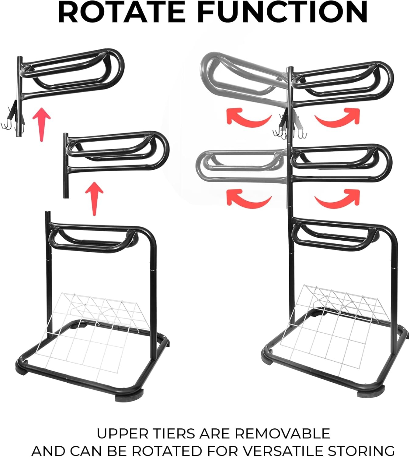 image:imageHomestead 220 Lbs Rolling Saddle Rack Cart with Basket Heavy Duty Saddle Stand for Western Horse Gear Organizers and Storage for Tack Room Bridle Horse Lovers Cowboy 3 Tier Saddle Rack Carts88 Lbs