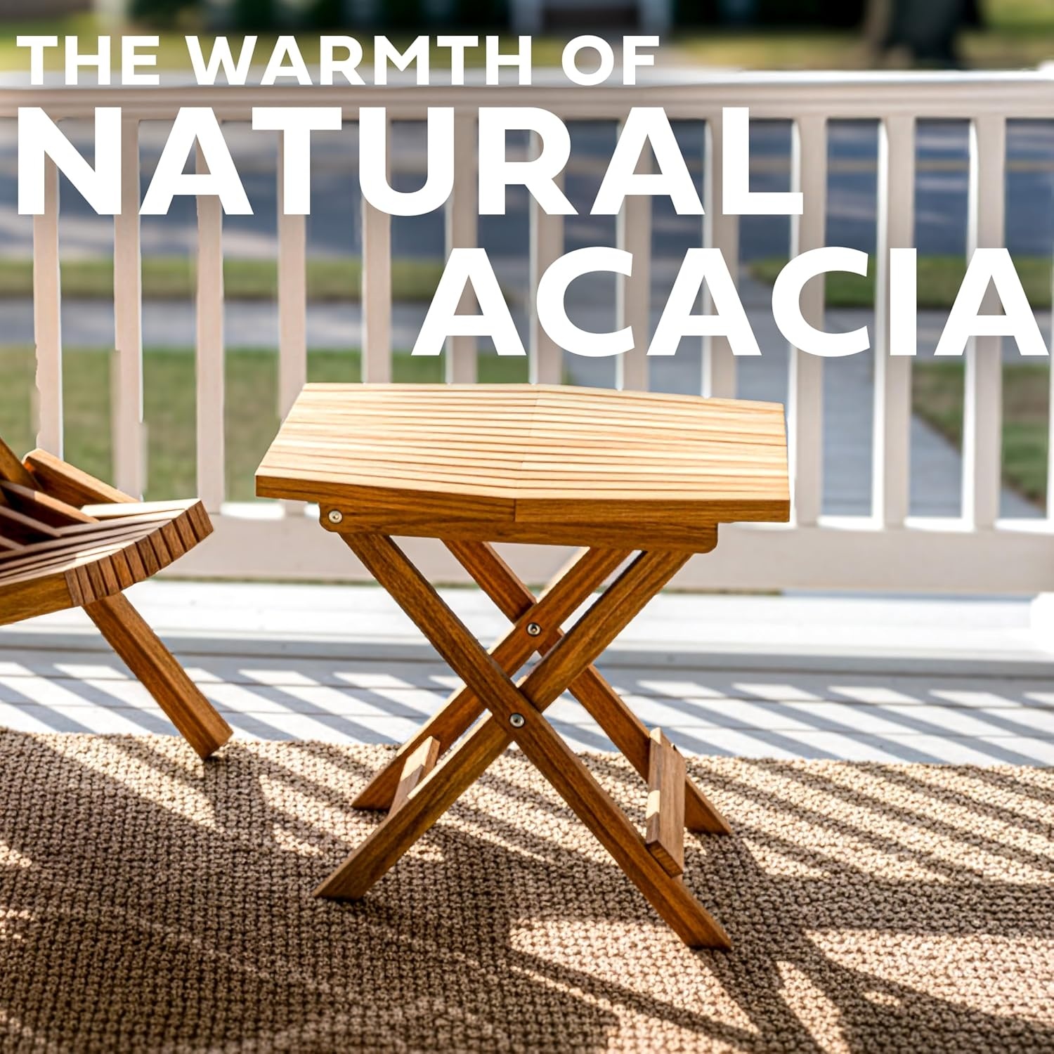image:imageMelino Wooden Folding Outdoor Side Table 18x16x16 in FSC Certified Acacia Wood Weatherproof Small Table for Patio Porch Pool Backyard Garden Balcony amp Deck NaturalNatural