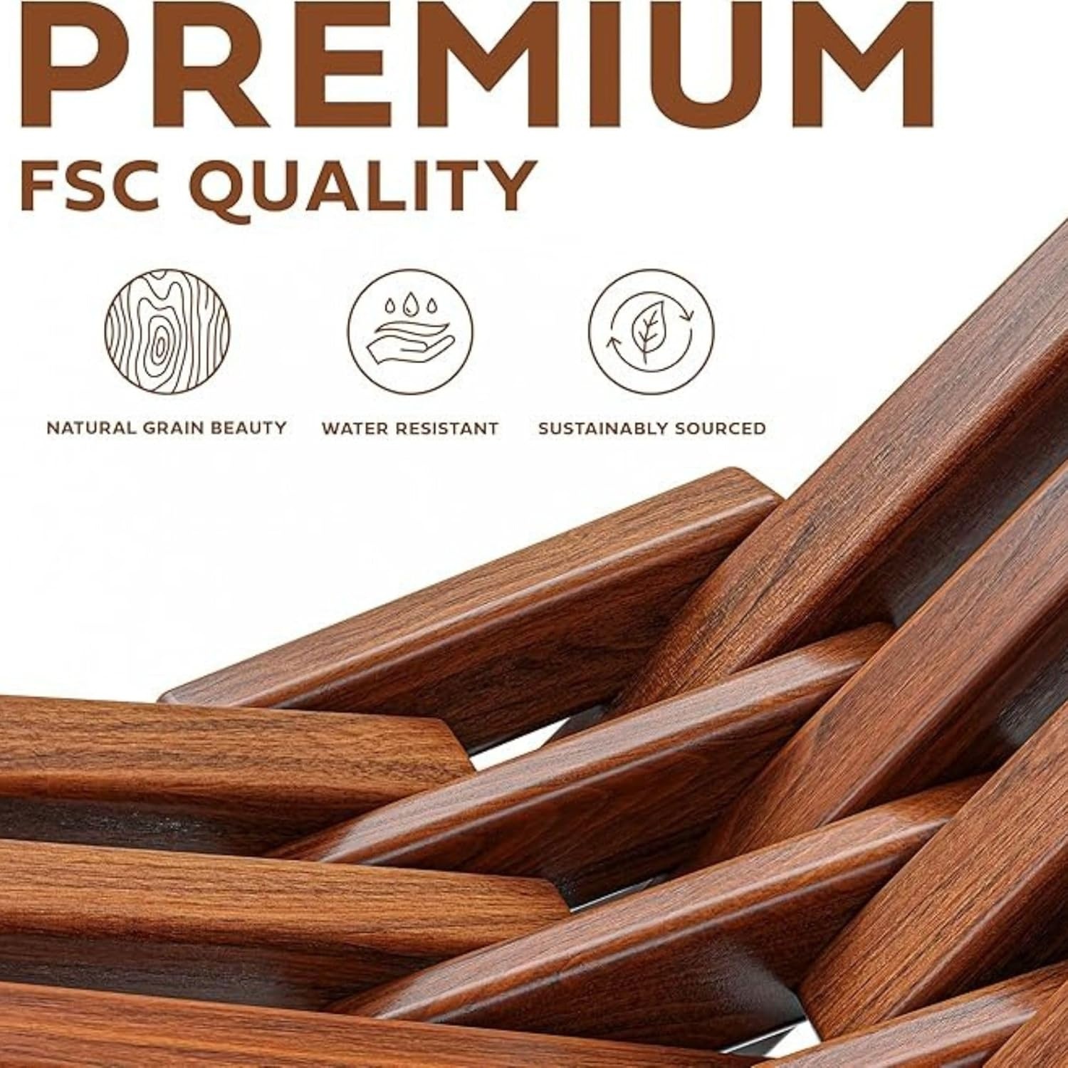image:imageMelino Wooden Folding Tamarack Chairs FSC Certified Acacia Low Profile Adirondack Chairs Wood Folding Chair for Outdoor Patio Porch Pool Backyard Garden Balcony and Deck Chestnut Single2 Pack Chestnut