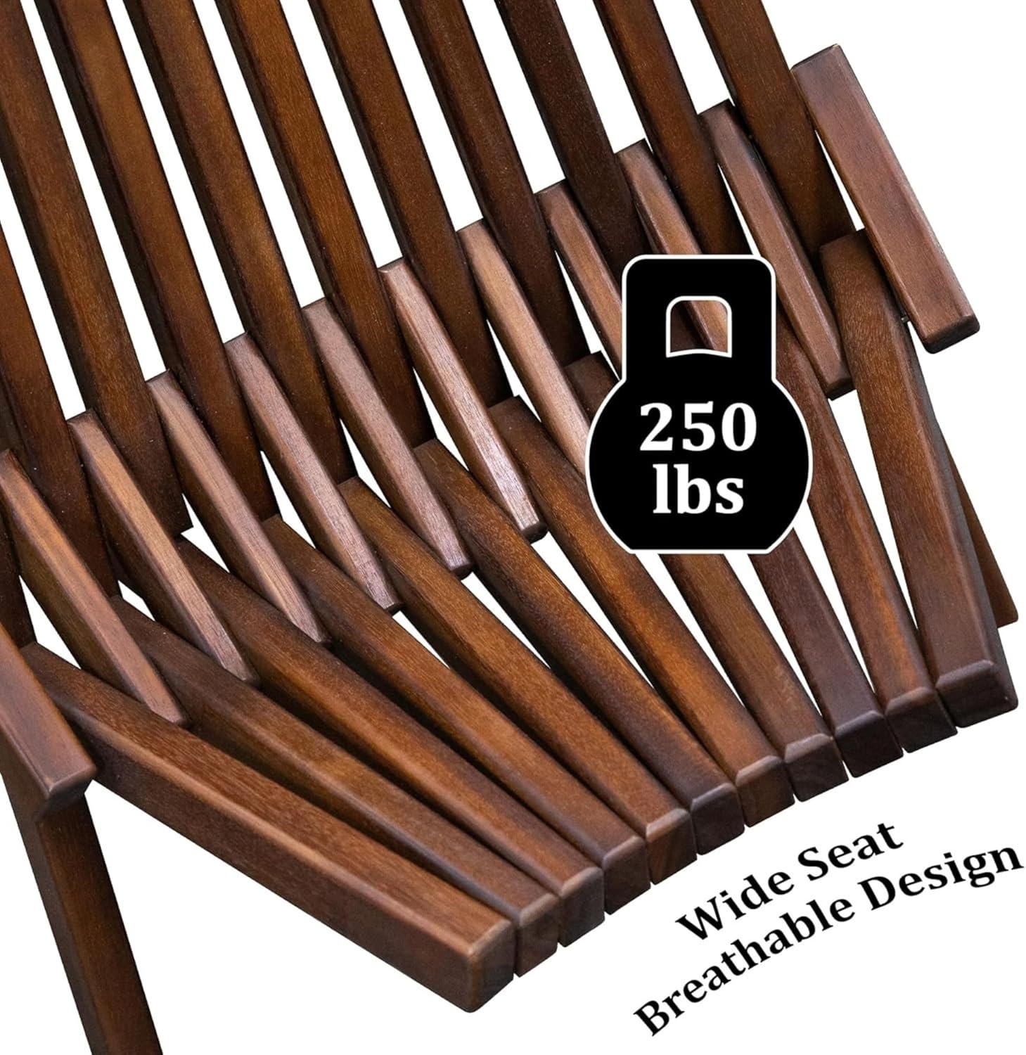 image:imageMelino Wooden Folding Tamarack Chairs FSC Certified Acacia Low Profile Adirondack Chairs Wood Folding Chair for Outdoor Patio Porch Pool Backyard Garden Balcony and Deck Chestnut Single1 Chair Chestnut