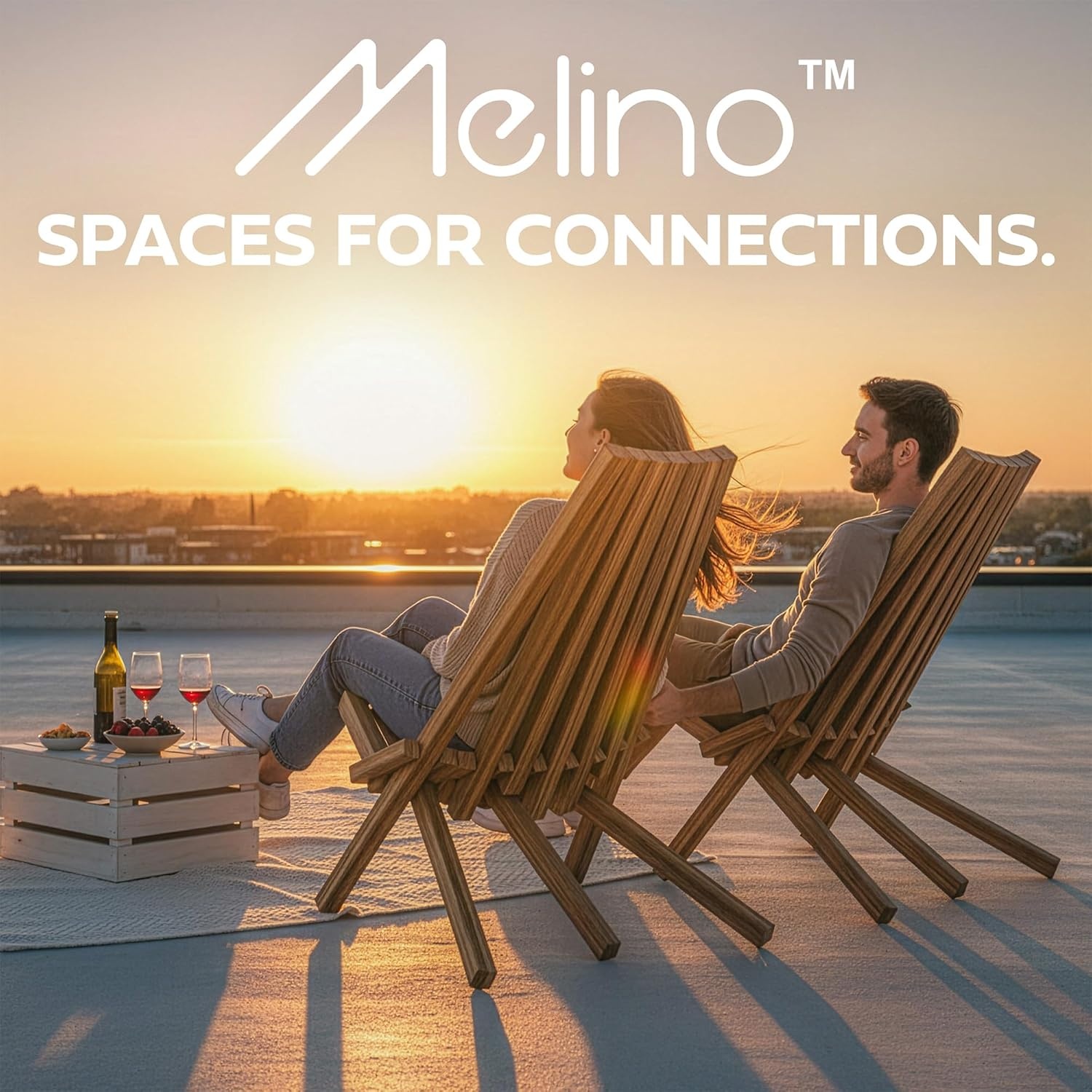 image:imageMelino Wooden Folding Tamarack Chairs FSC Certified Acacia Low Profile Adirondack Chairs Wood Folding Chair for Outdoor Patio Porch Pool Backyard Garden Balcony and Deck Chestnut Single2 Pack Walnut