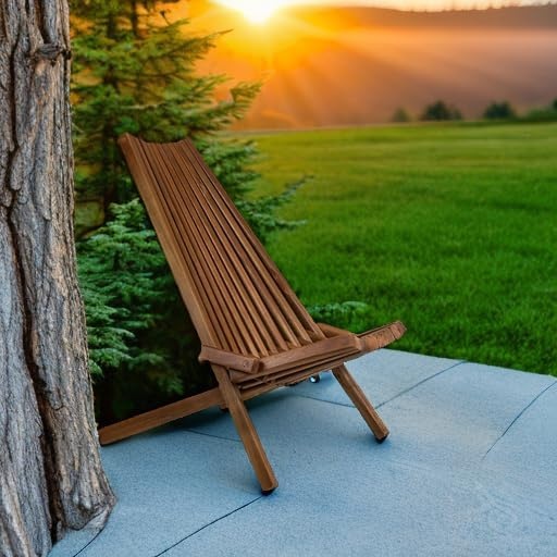 image:imageMelino Wooden Folding Tamarack Chairs FSC Certified Acacia Low Profile Adirondack Chairs Wood Folding Chair for Outdoor Patio Porch Pool Backyard Garden Balcony and Deck Chestnut Single1 Chair Chestnut