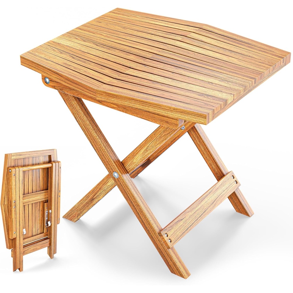 image:imageMelino Wooden Folding Outdoor Side Table 18x16x16 in FSC Certified Acacia Wood Weatherproof Small Table for Patio Porch Pool Backyard Garden Balcony amp Deck NaturalNatural