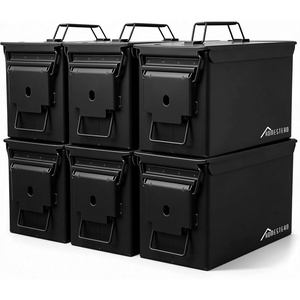 image:imageHOMESTEAD 50 Cal Metal Ammo Can  6Pack M2A1 Military Grade Ammo Storage Box Airtight amp WaterResistant Ammo Containers for LongTerm Storage Desert Tan ColorTactical Black