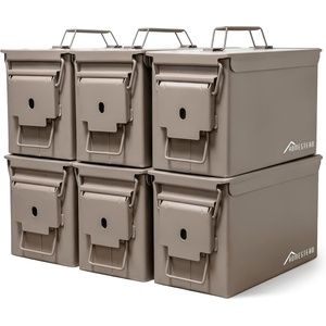 image:imageHOMESTEAD 50 Cal Metal Ammo Can  6Pack M2A1 Military Grade Ammo Storage Box Airtight amp WaterResistant Ammo Containers for LongTerm Storage Desert Tan ColorDesert Tan