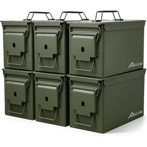 image:imageHOMESTEAD 50 Cal Metal Ammo Can  6Pack M2A1 Military Grade Ammo Storage Box Airtight amp WaterResistant Ammo Containers for LongTerm Storage Desert Tan ColorArmy Green