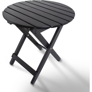 image:imageHOMESTEAD Folding Adirondack Round Table Patio Side Table FSC Acacia Wood Fully Assembled and Ready to Use BlackBlack