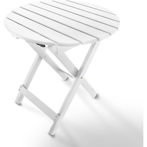 image:imageHOMESTEAD Folding Adirondack Round Table Patio Side Table FSC Acacia Wood Fully Assembled and Ready to Use BlackWhite