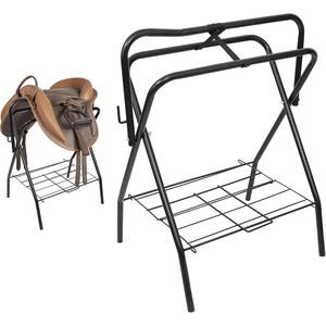image:imageHOMESTEAD Portable Saddle Rack  Heavy Duty Stand for English amp Western Saddles Durable Folding Stand with Bridle Hook amp Storage Ideal for Tack Room amp Travel