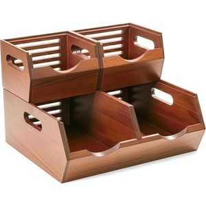 image:imageHOMESTEAD Stackable Solid Wood Storage Bins for Pantry amp Countertop Ventilated Potato and Onion Organizer with Handles Wooden Produce Storage Containers NaturalChestnut