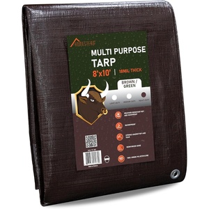 image:imageHOMESTEAD Waterproff Tarp 20 x 30 Medium Duty 10 Mil Poly Tarp Cover with Metal Grommets Great for Outdoor Storage and Home Use  SilverBlackHeavy Duty