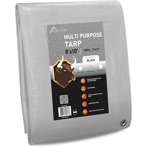 image:imageHOMESTEAD Waterproff Tarp 20 x 30 Medium Duty 10 Mil Poly Tarp Cover with Metal Grommets Great for Outdoor Storage and Home Use  SilverBlackMedium Duty
