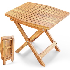 image:imageMelino Wooden Folding Outdoor Side Table 18x16x16 in FSC Certified Acacia Wood Weatherproof Small Table for Patio Porch Pool Backyard Garden Balcony amp Deck  NaturalNatural